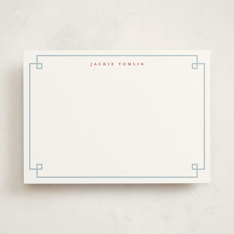 "Timeless Frame" - Personalized Stationery Cards in Frost by Alston Foster - Front