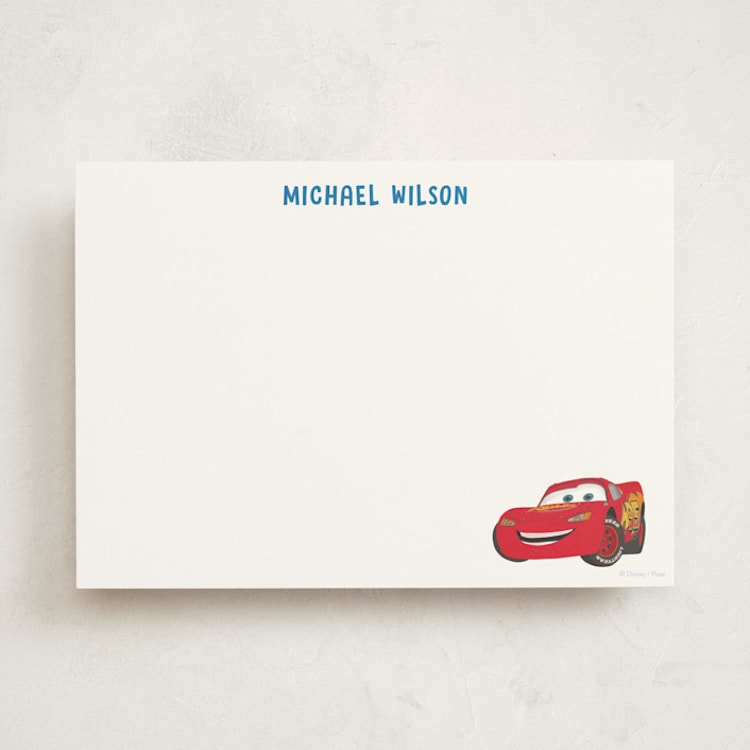 "Disney and Pixar's Race car wish" - Personalized Stationery Cards in Pond by Creo Study - Front