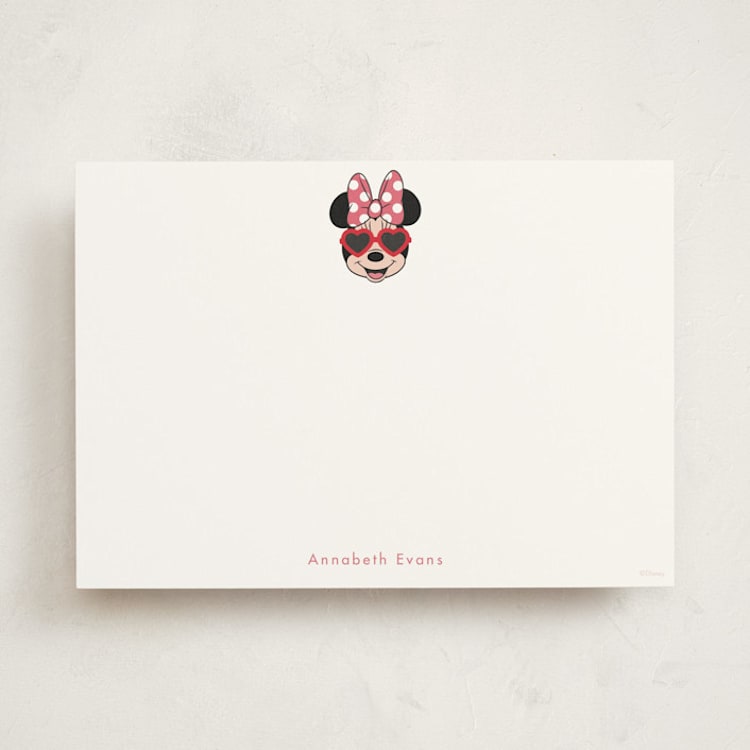 "Shine Bright Disney Minnie" - Personalized Stationery Cards in Bubblegum by Kacey Kendrick Wagner - Front