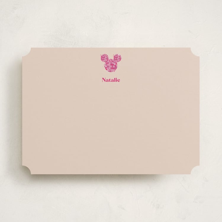 "Disney's Mickey Mouse Shimmer" - Personalized Stationery Cards in Blush by CDesignbychen - Front