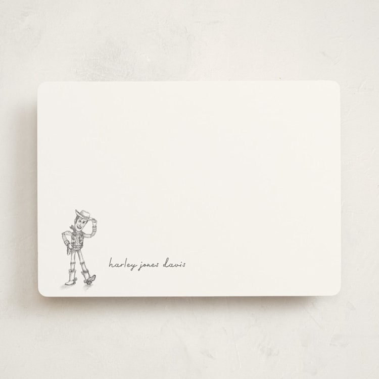"Pixar's Woody in pencil" - Personalized Stationery Cards in Cloud by Anna Black - Front