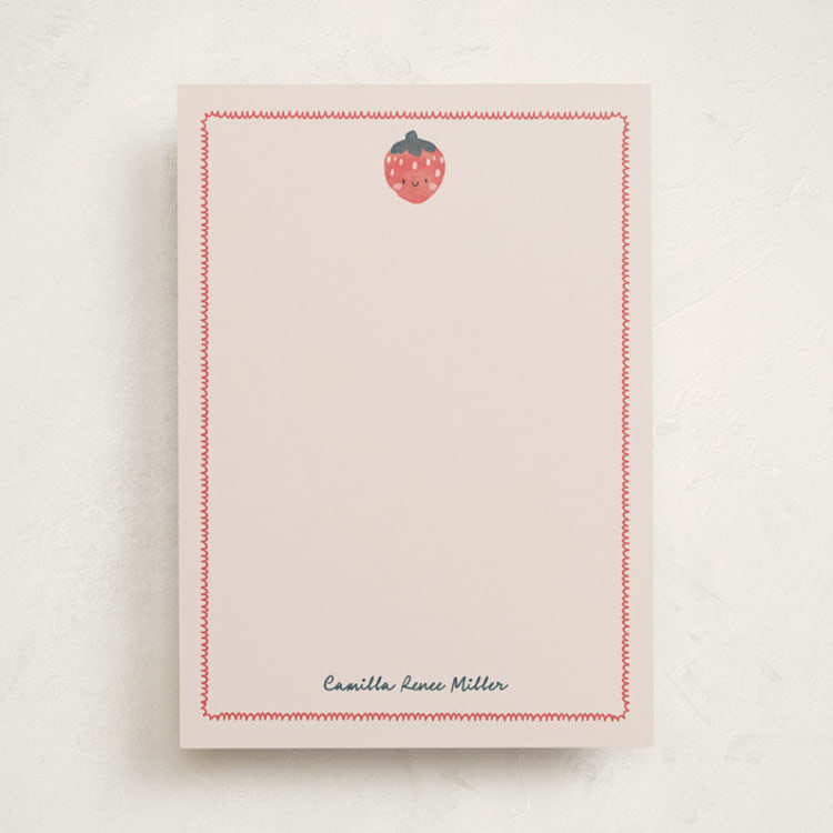 "strawberry" - Personalized Stationery Cards in Candy by Summer Winkelman - Front