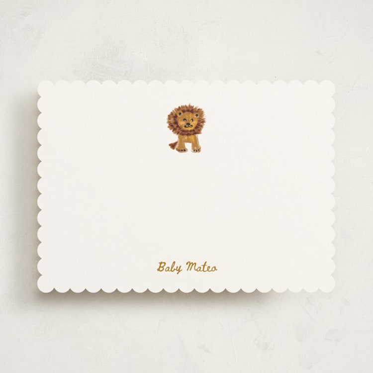 "Baby Safari" - Personalized Stationery Cards in Milk by Gwen Bedat - Front