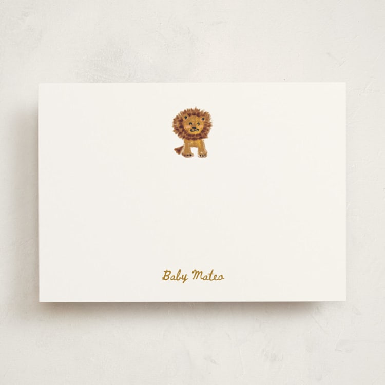 "Baby Safari" - Personalized Stationery Cards in Milk by Gwen Bedat - Front