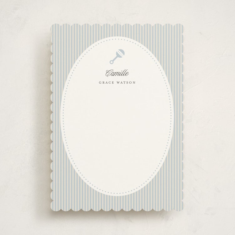 "hochet" - Personalized Stationery Cards in Bluebell by Benita Crandall - Front