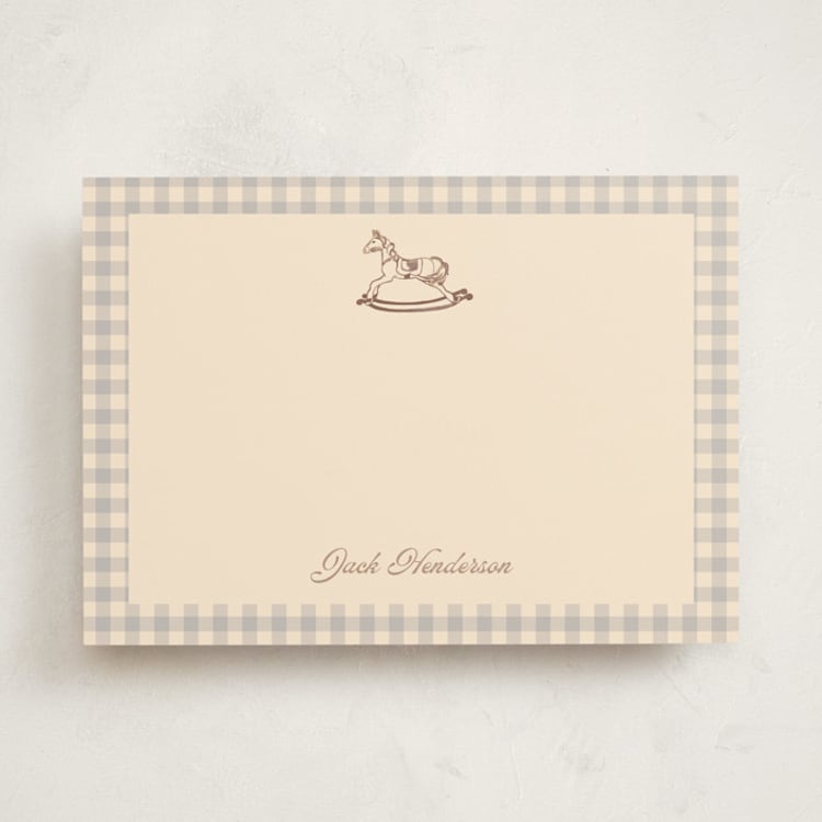 "Horse" - Personalized Stationery Cards in Honey by Teju Reval - Front