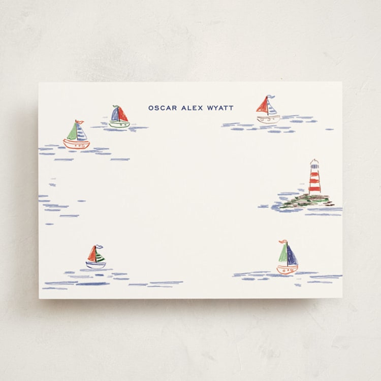 "Vespucci" - Personalized Stationery Cards in Pier by Pati Cascino - Front
