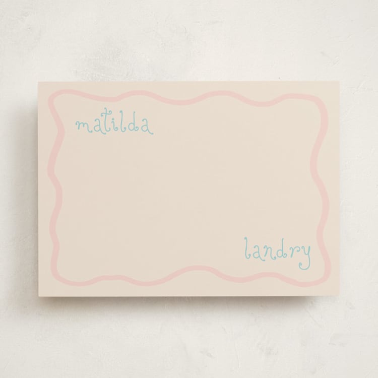 "Frosting" - Personalized Stationery Cards in Blush by Morgan Kendall - Front