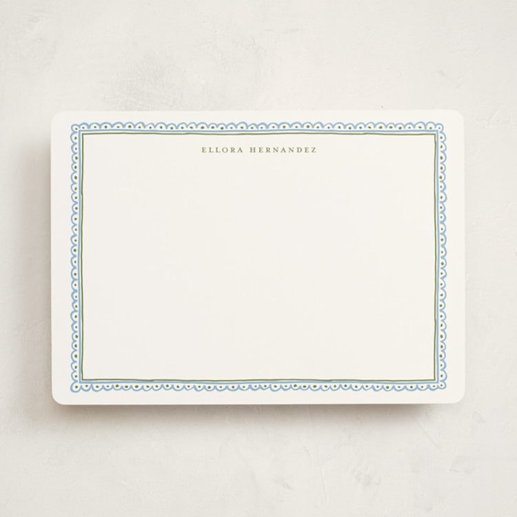 "Forli" - Personalized Stationery Cards in Celeste by Pati Cascino - Front