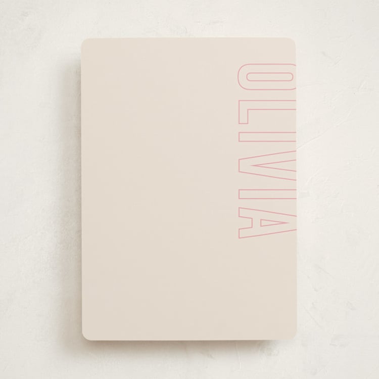 "Big Name" - Personalized Stationery Cards in Cream by Ilene Guy - Front