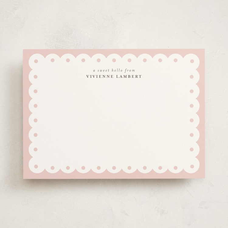 "Southern Charm" - Personalized Stationery Cards in Blush by Shirley Lin Schneider - Front