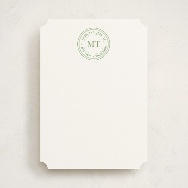 "Initials Seal" - Personalized Stationery Cards in Grass by Amber Podratz - Front
