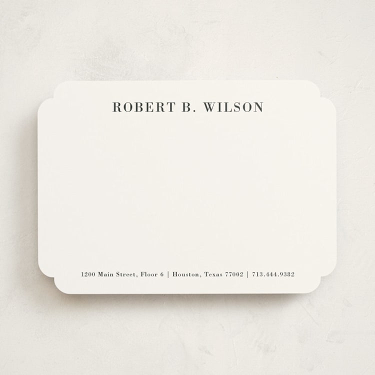 "Resume" - Personalized Stationery Cards in Charcoal by Megan Davis - Front