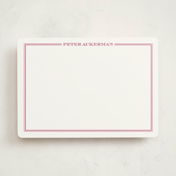 "the gentleman" - Personalized Stationery Cards in Fuchsia Rose by The Social Type - Front