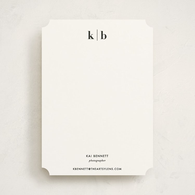 "Honorable" - Personalized Stationery Cards in Onyx by Jennifer Postorino - Front