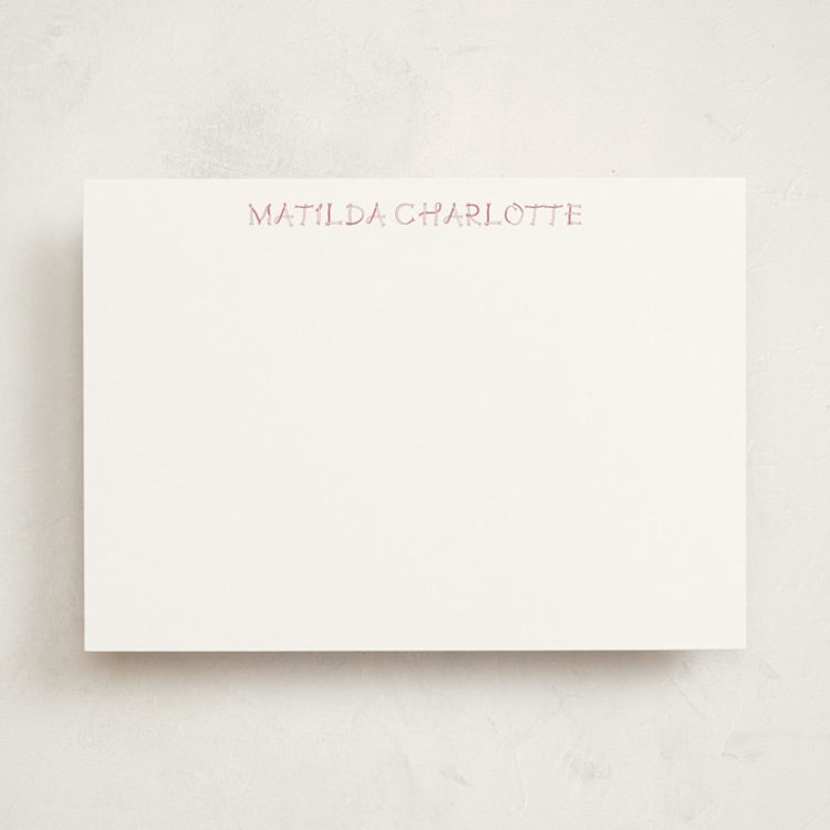 "Bold Ribbon" - Personalized Stationery Cards in Petal by Mellary Bitner - Front