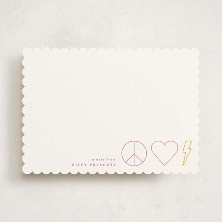 "Peace and Love" - Personalized Stationery Cards in Fairy by Alexandra Cohn - Front