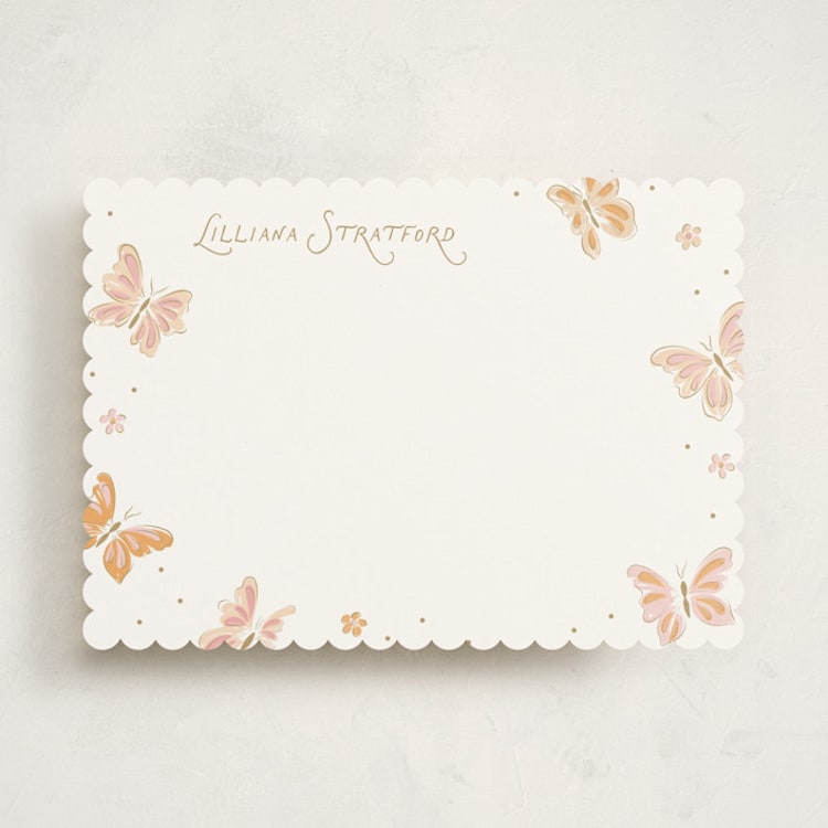 "Butterflies" - Personalized Stationery Cards in Flutter by Erin German - Front