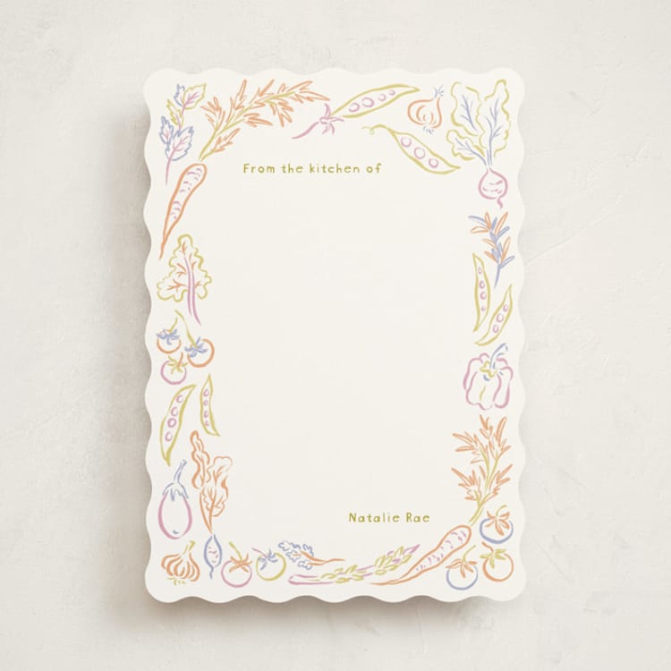 "Veggie Patch" - Personalized Stationery Cards in Picnic by Natalie Rae - Front