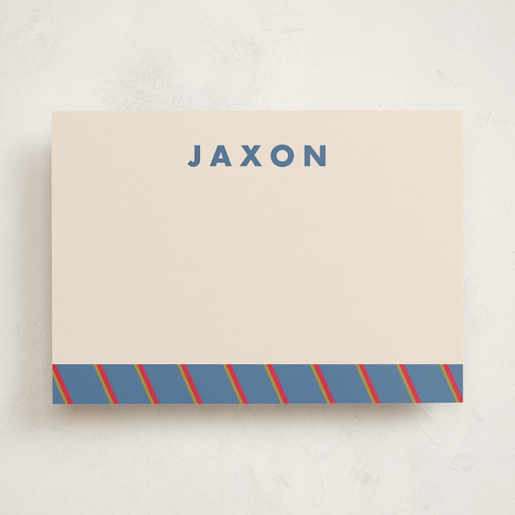 "Classic Prep" - Personalized Stationery Cards in Blue Jay by AK Graphics - Front