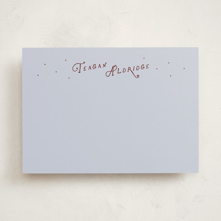 "While" - Personalized Stationery Cards in Raisin by Lea Delaveris - Front