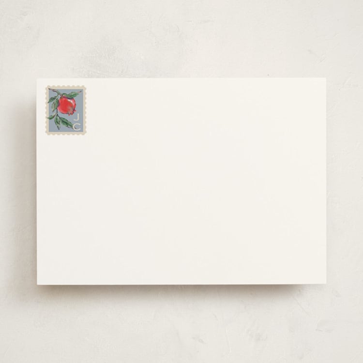 "Pomegranate" - Personalized Stationery Cards in Pomegranate by letterfix - Front