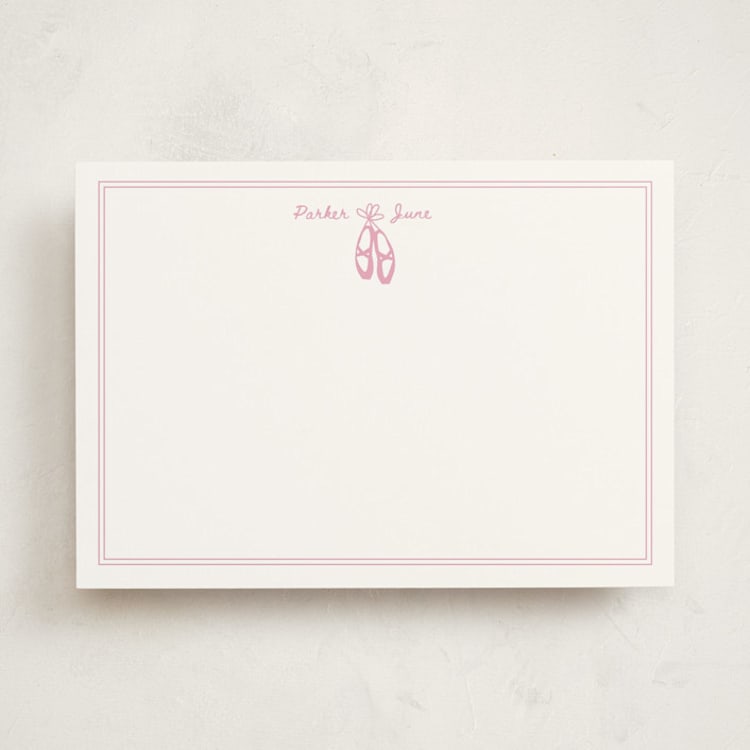 "En Pointe" - Personalized Stationery Cards in Tutu by Pinky Diamond Studio - Front
