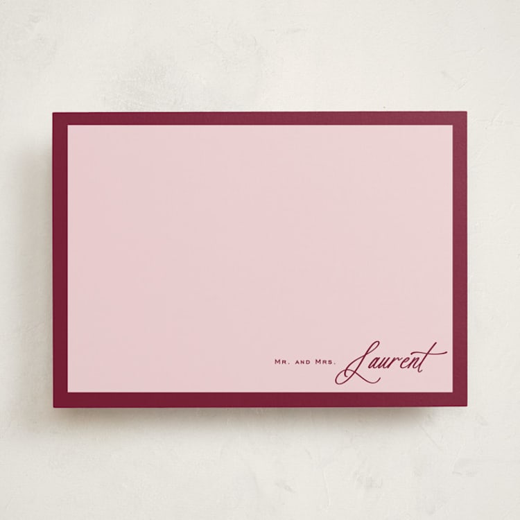 "Laurent" - Personalized Stationery Cards in Wine by Pati Cascino - Front