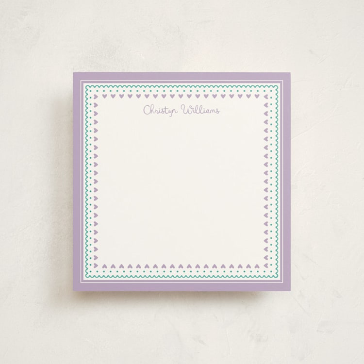 "Sweet Heart" - Personalized Stationery Cards in Lilac by Tina Faselli - Front