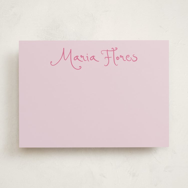 "Whimsical Script" - Personalized Stationery Cards in Candy by Maja Cunningham - Front