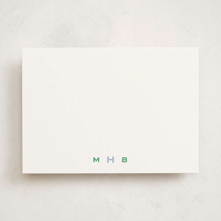 "Cufflink" - Personalized Stationery Cards in Greenhouse by Alexandra Cohn - Front