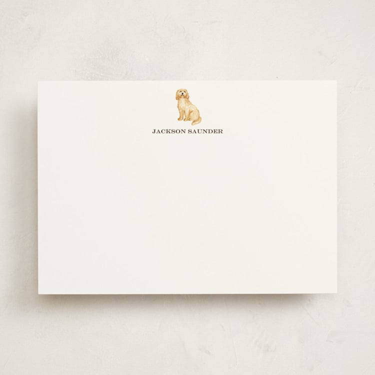 "Cockapoo" - Personalized Stationery Cards in Truffle by Sarah Knight - Front