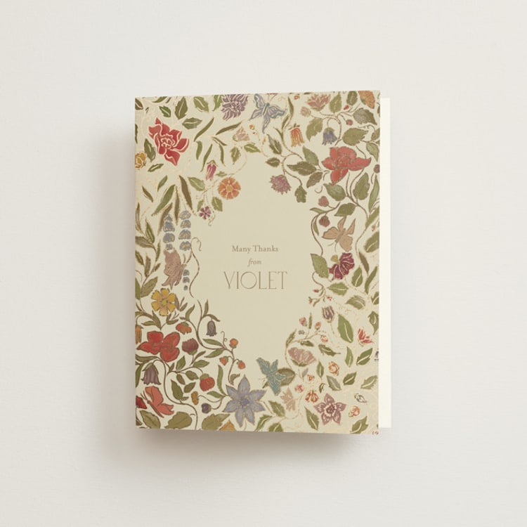 "Radiant Botany" - Foil-Pressed Bridal Shower Thank You Cards in Mint by Simona Camp - Front