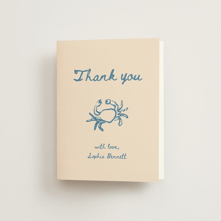 "Sea Shells & Wedding Bells" - Bridal Shower Thank You Cards in Ocean by Rina Ozum - Front