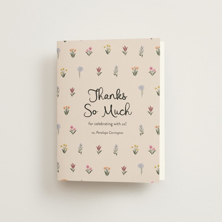 "Wildflower Bloom" - Bridal Shower Thank You Cards in Spring by Rachel Mattern - Front