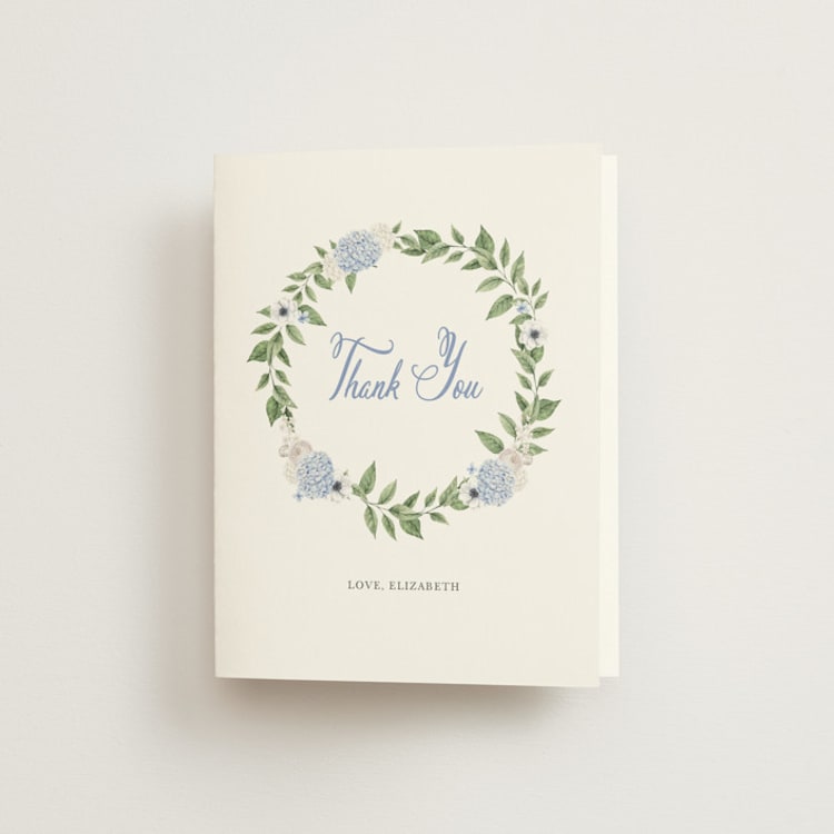 "Sweethearts" - Bridal Shower Thank You Cards in Periwinkle by Design Lotus - Front