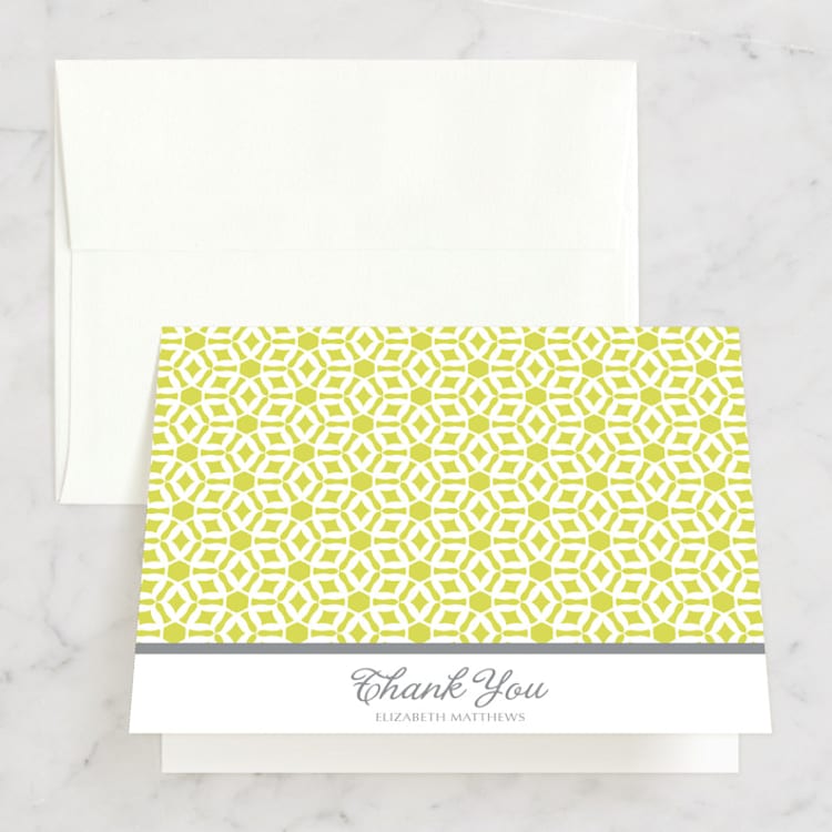 "Elegantly Simple" - Bridal Shower Thank You Cards in green by Lori James - Front