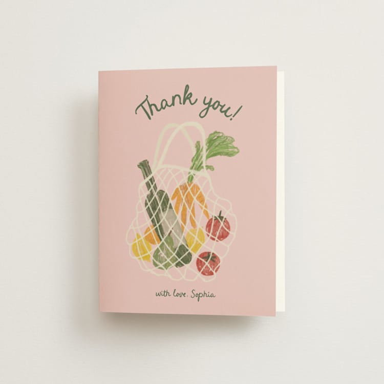 "Farmer's Market" - Bridal Shower Thank You Cards in Cherry by Adelyn T. - Front