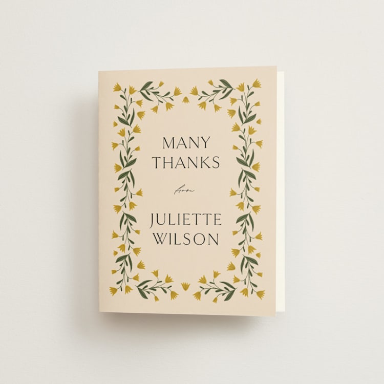 "floral frame" - Bridal Shower Thank You Cards in Marigold by Iveta Angelova - Front