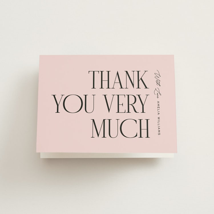 "Arbor" - Bridal Shower Thank You Cards in Rosey by Pixel and Hank - Front