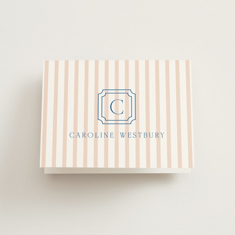 "Preppy" - Bridal Shower Thank You Cards in Coral by Erin German - Front