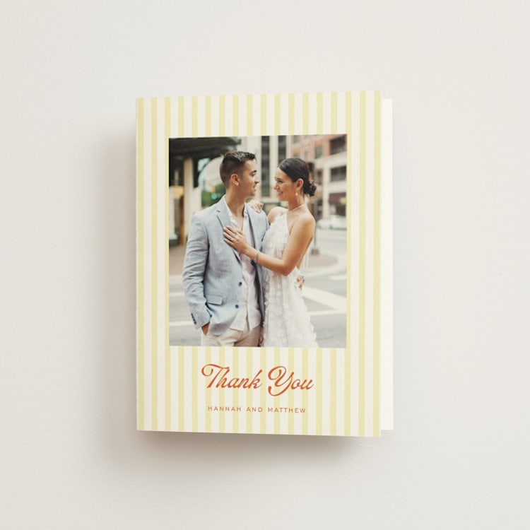 "Pickleball & Prosecco" - Bridal Shower Thank You Cards in Citrus by Ashlee Townsend - Front