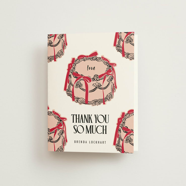 "Maraschino" - Bridal Shower Thank You Cards in Cherry by Nazia Hyder - Front
