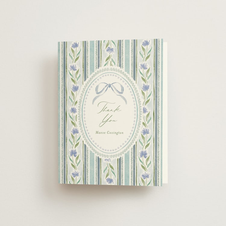 "Wildflower Ribbon" - Bridal Shower Thank You Cards in Cotswolds by Jackie Crawford - Front