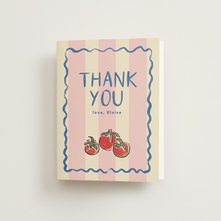 "Cena" - Bridal Shower Thank You Cards in Peony by Creo Study - Front