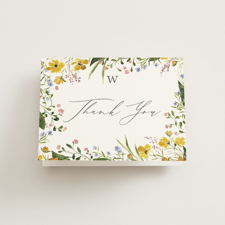 "Briar" - Bridal Shower Thank You Cards in Sunshine by Kate Ahn - Front