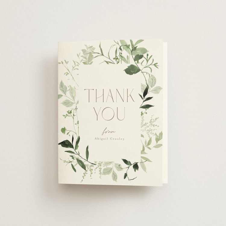 "Verde" - Bridal Shower Thank You Cards in Meadow by Everett Paper Goods - Front