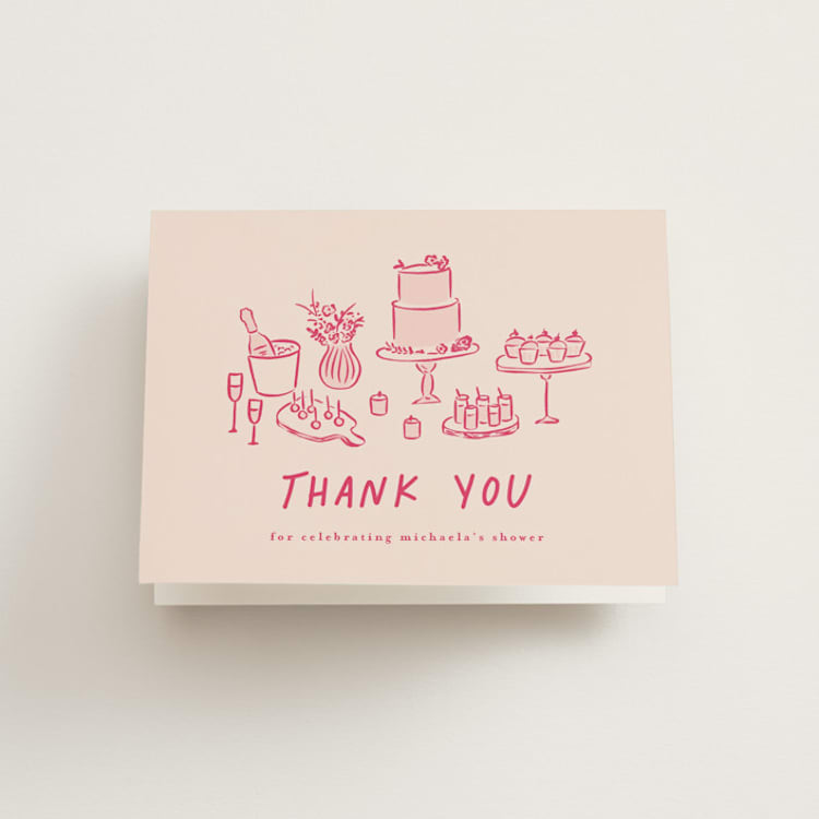 "atherina" - Bridal Shower Thank You Cards in Creme by chocomocacino - Front
