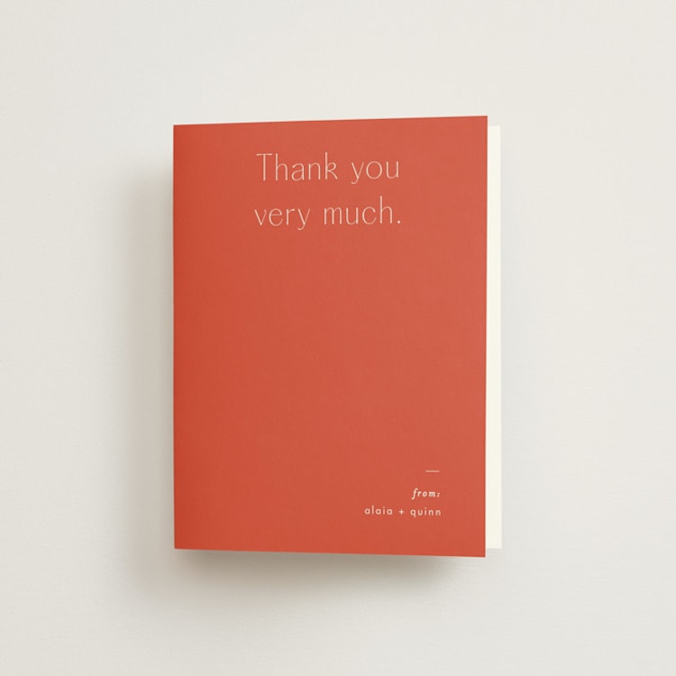 "Alaia" - Bridal Shower Thank You Cards in Verona Sunset by Blustery August - Front