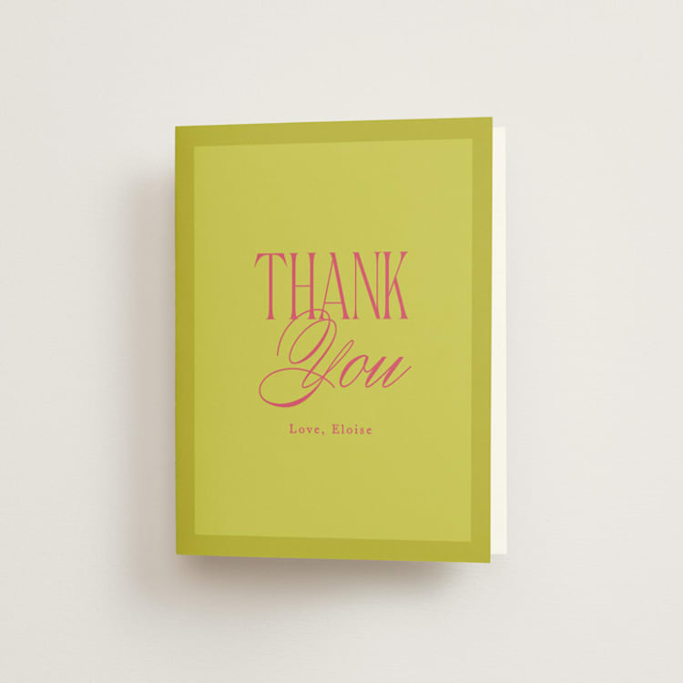 "Maximalist Poppies" - Bridal Shower Thank You Cards in Flamingo by Morgan Kendall - Front